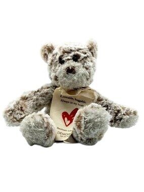 Demdaco Giving Bear Plush Brown White 9" Always in my Heart Mottled Frosted 2016
